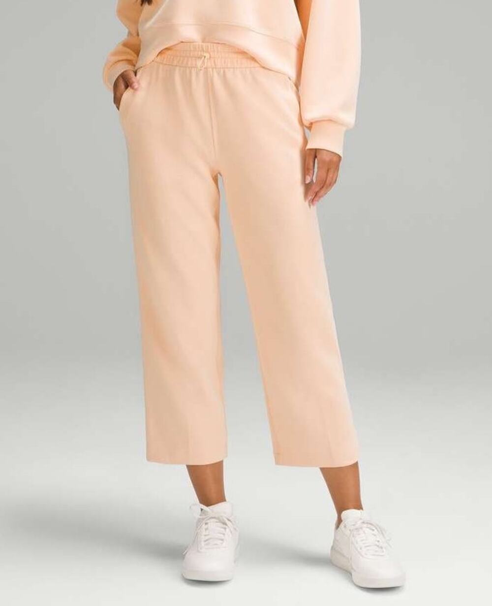 Lululemon Softstreme High Rise Pants 24" Size 12 Peach Athleisure Lounge Comfort